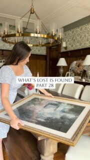 What’s Lost is Found…
🗝️Each thrifted treasure has an untold story - and you have the ability to write its next chapter 📖
🖼️After three years of hanging over our bedroom fireplace, this Abbott Fuller Graves Doorway and Garden reproduction print made way for an image that holds much more meaning for us: our wedding portrait. 
🎶This audio I chose rings true - Andy and I met and fell in love in October (we met 10-years-ago today, 10/8/16) 🍁
🖼️ Framed print from @salvationarmyus