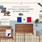 Modern vintage classic classy football-themed buffalo bills nursery kids' room buffalo, ny