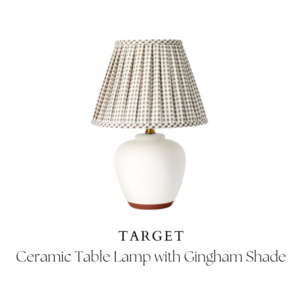 Ceramic table lamp with gingham shade, Target, Studio Mcgee, Threshold, Make Life Beautiful