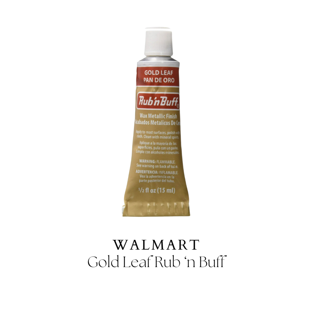 Gold leaf rub 'n buff, high end crafts, affordable design, modern vintage style