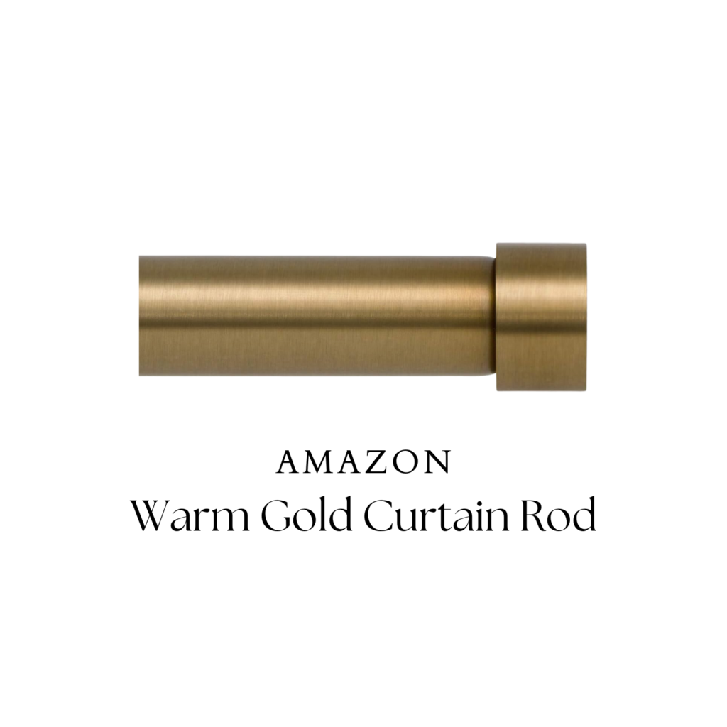 Warm gold curtain rod, affordable curtain rod, modern vintage decor, Amazon home